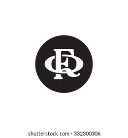 letter Q and F monogram circle logo