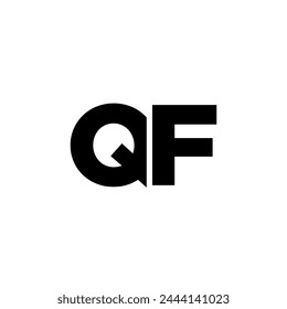 Letter Q and F, QF logo design template. Minimal monogram initial based logotype.