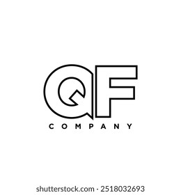 Letter Q and F, QF logo design template. Minimal monogram initial based logotype.