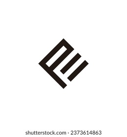 Letter Q F square, elegant geometric symbol simple logo vector