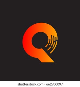 Letter Q with Fast logo, Speed, Moving and Quick, Digital and Technology for your Corporate identity