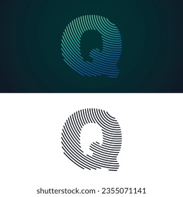 letter Q fingerprint logo vector templates 