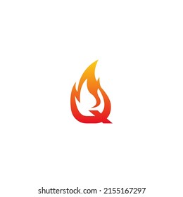 Letter Q with Fire logo