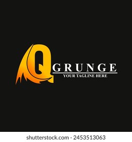 Letter Q Fire Logo for Brand or Company, Concept Minimalist