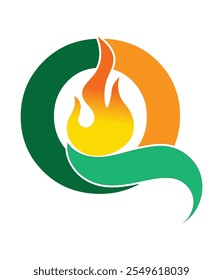 letter Q fire logo design