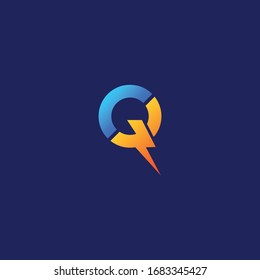 Letter Q Flash Electrical Logo design vector template