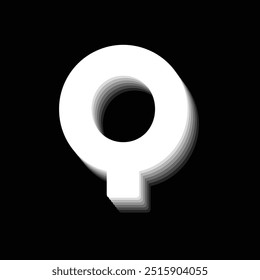 Letter Q Flip Text Effect style