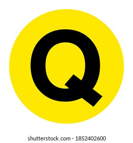 Letter Q Floor Marker Symbol, Vector Illustration, Isolate On White Background Label. EPS10