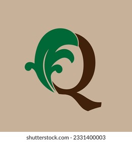 letter Q floral initial vector logo design for fashion and luxury lifestyle brand