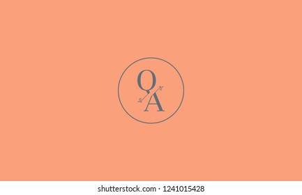 LETTER Q AND A FLOWER LOGO WITH CIRCLE FRAME FOR LOGO DESIGN OR ILLUSTRATION USE