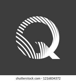 letter Q font typography art deco 20s on gray background editable vector