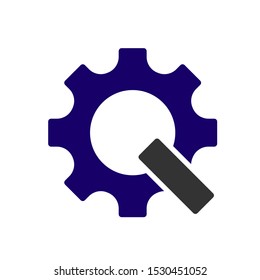 Letter Q in the form of a gear. Vector illustration on a white background. EPS 10