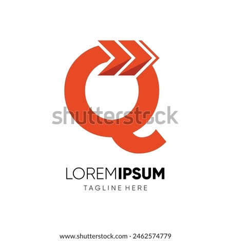 Letter Q Forward Arrow Logo Design Vector Icon Graphic Symbol Emblem Illustration 