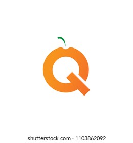 letter Q fruit logo template