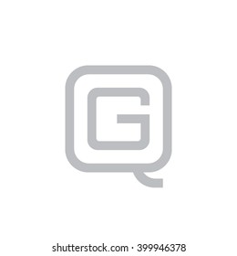letter Q and G monogram square shape logo gray