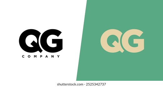 Letter Q and G, QG logo design template. Minimal monogram initial based logotype.