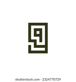 Letter q in g square geometric symbol simple logo vector