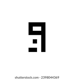 Letter q q g square geometric symbol simple logo vector