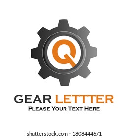 Letter  q gear logo design template illustration.