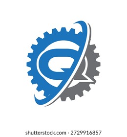 Letter Q Gear logo, vetor