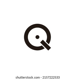 letter Q and i geometric symbol simple logo vector