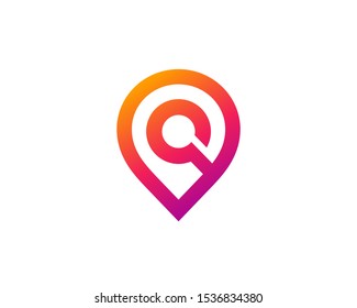 Letter Q geotag logo icon design template elements