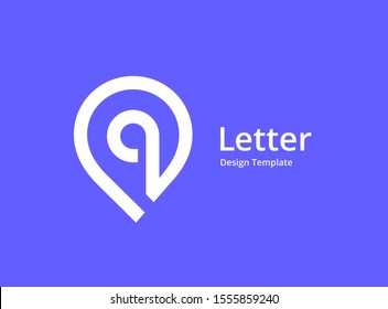 Letter Q geotag logo icon design template elements