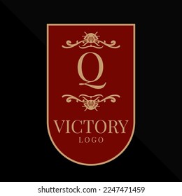 letra Q glorioso logotipo de victoria elemento de diseño vectorial