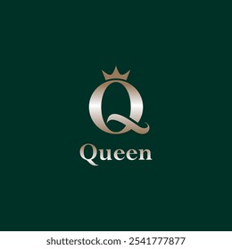 letter q gold queen icon logo design vector illustration