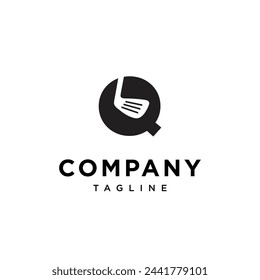 Letter Q Golf Stick logo icon vector template.eps