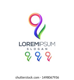 letter q gradient collections logo design