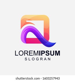 letter Q gradient color logo design