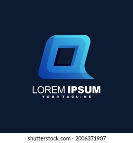 vector de diseño de logotipo de gradiente Q de letra