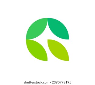 Letter Q with Green Leaf Ecology logo