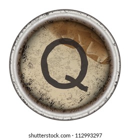 Letter Q grunge typewriter key