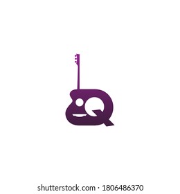 Letter Q Guitar style icon logo design