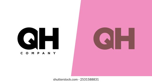 Letter Q and H, QH logo design template. Minimal monogram initial based logotype.