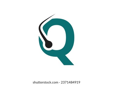 Letter Q Hair Treatment Logo Design Vector Template. Dermatology Logo Design, Hair Care Treatment