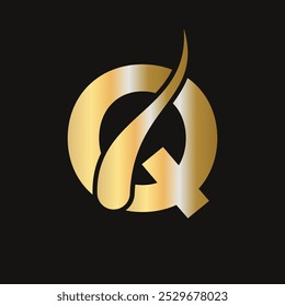 Letter Q Hair Treatment Logo, Hair Treatment Logo Design