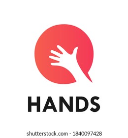 letter q with hands logo template illustration. suitable for partnership, identity, symbol, support, teamwork, web, outline etc