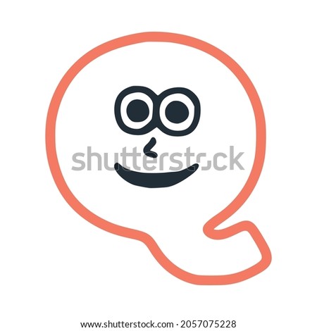Letter q happy eccentric smiling character, smiley face vector clip art