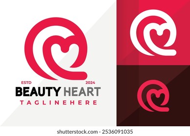 Letter Q Heart Logo Icon Vector Design. Creative simple logos designs illustration