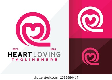 Letter Q Heart Logo Icon Vector Design Illustration