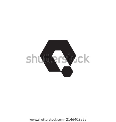 Letter Q hexagon dot simple symbol logo vector