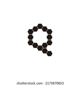 Letter Q hexagons, hexagon geometric symbol simple logo vector