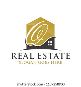 Letter Q home initial logo design vector illustration