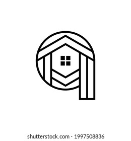 Letter Q Home Line Logo Design