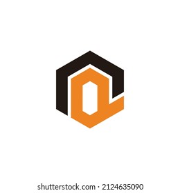 letter q home shape simple hexagonal logo vector