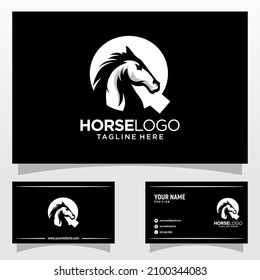 Letter Q Horse Logo Design Template Inspiration, Vector Illustration.