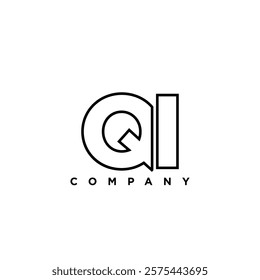 Letter Q and I, QI logo design template. Minimal monogram initial based logotype.